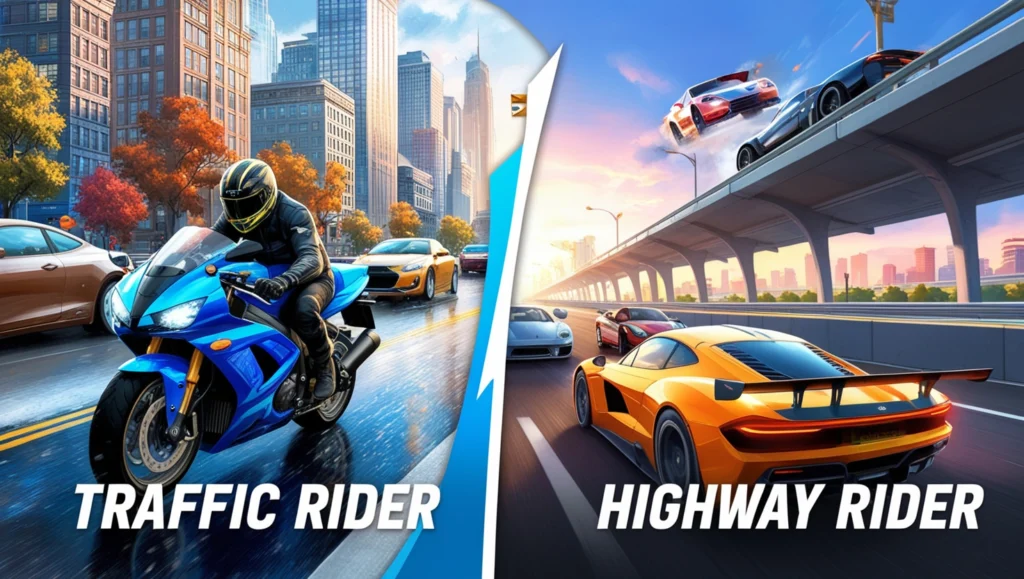 Traffic Rider Mod APK vs Highway Rider